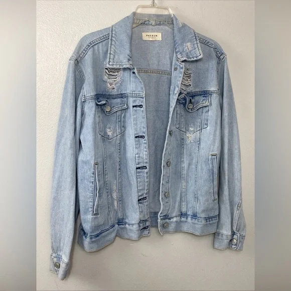 Pacsun Women's Distressed Blue talla L - Picture 1 of 10